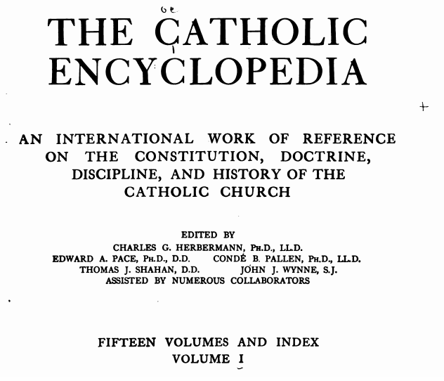 The Catholic Encyclopedia 1913 title page
